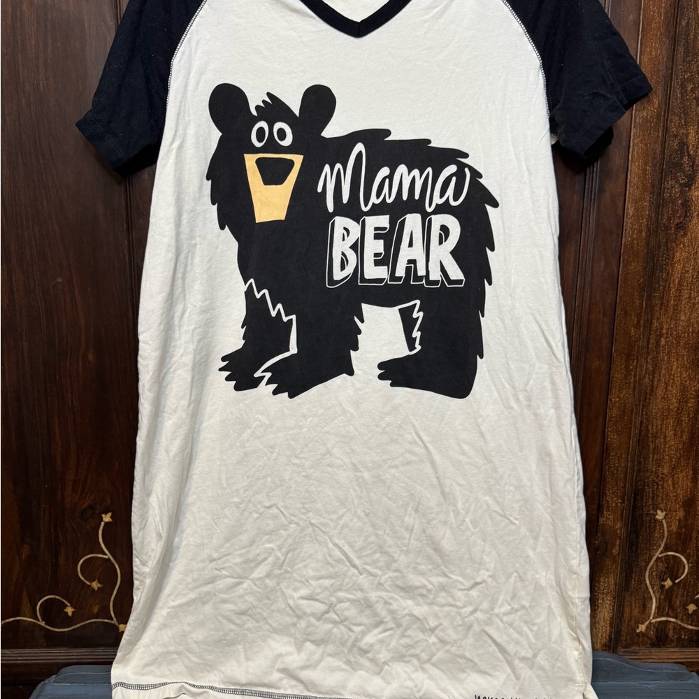 Lazy One Black and White Cotton Night Gown